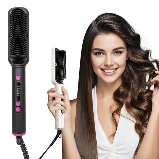 Smart Hair Straightening Brush – Fast Heat Ionic Comb